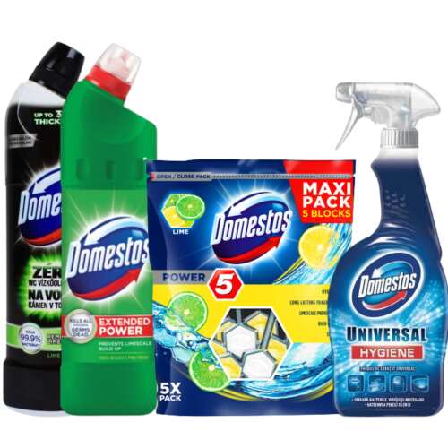 Pachet de dezinfectant și detergent pentru toalete Domestos