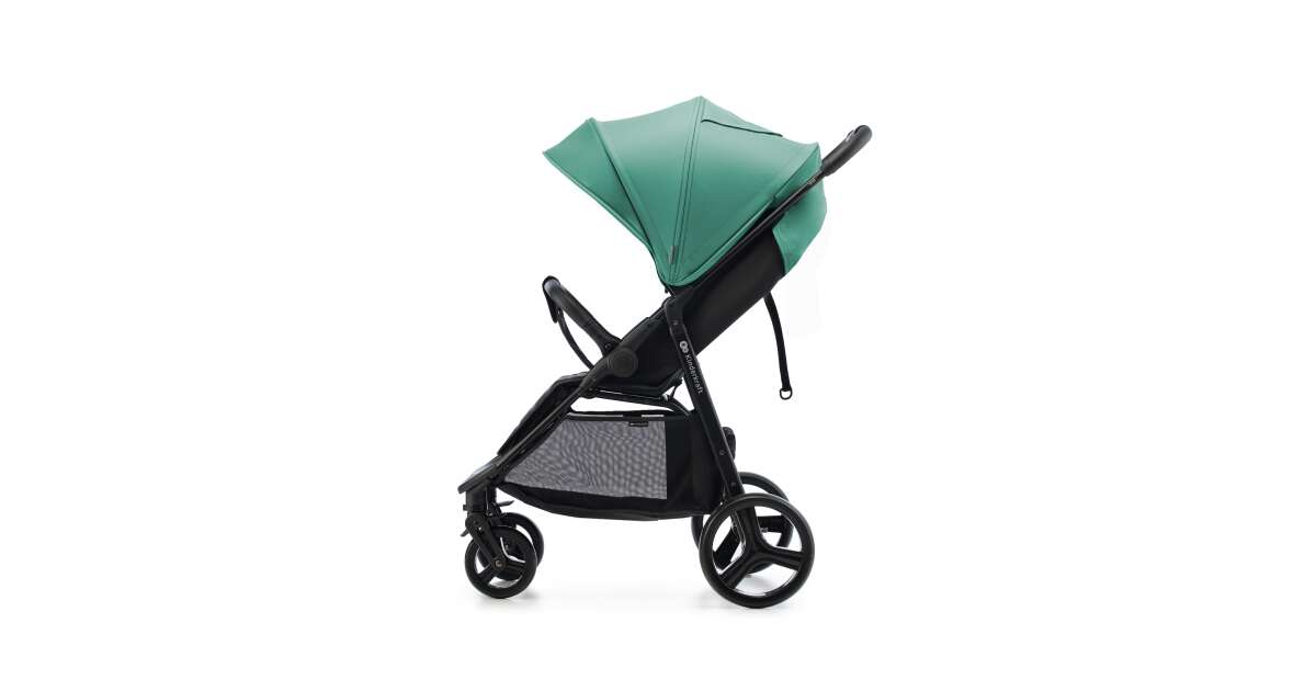 Kinderkraft Rine flat folding stroller with XXL canopy green black Pepita