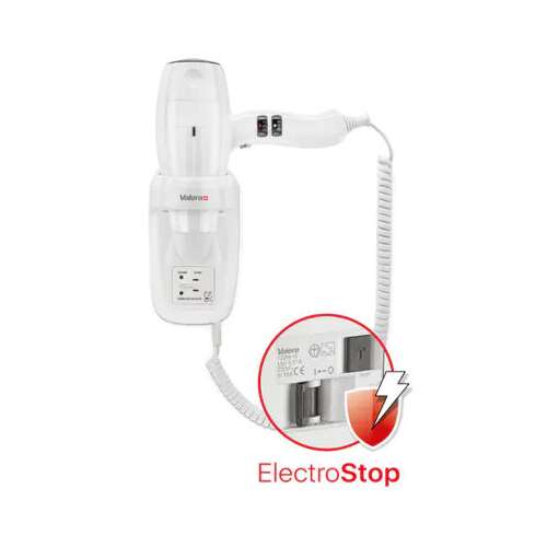 Valera Silent Jet Protect 1200 fehér hajszárító fali tartóval és ElectroStop biztonsági rendszerrel - Valera
