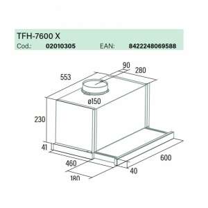 Cata TFH-7600 X Páraelszívó Méretek - Cata