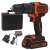 Black+Decker BDCHD18K-QW 18V Cordless Drill Driver with charger, battery, and carrying case