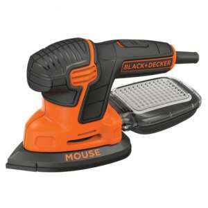 Șlefuitor delta Black+Decker Mouse, 120W, portocaliu și negru, cu colectare de praf - Construcții și renovări