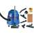 Thomas Power Pack 1620C wet and dry vacuum cleaner with accessories, including a hose, floor brush, crevice tool, upholstery tool, and filter