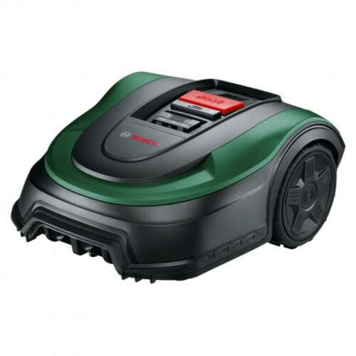 Bosch Indego XS 300 robotic lawnmower, green and black