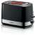 Bosch TAT6A513 2-slice toaster, black with stainless steel accents, front view