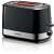Bosch TAT6A513 2-slice toaster, black with stainless steel accents, front view