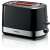 Bosch TAT6A513 2-slice toaster, black with stainless steel accents, front view