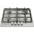 Top view of Whirlpool TKRL 661 IX EU 58cm stainless steel gas cooktop