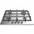Angled view of Whirlpool TKRL 661 IX EU built-in gas hob