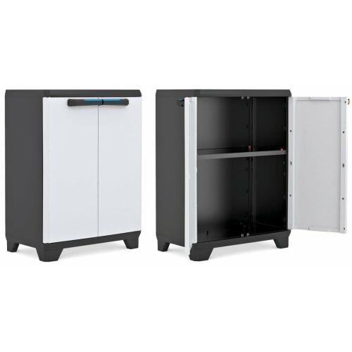 Пластмасов шкаф Keter Linear 90cm, затворен и отворен вид