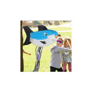 Cápa pinata játék, húzós pinata, kék és fekete cápa pinata, születésnapi party dekoráció - Nonbrand Interaktív gyerek játék