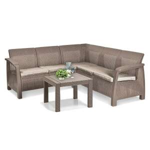 Corfu relax sarokgarnitúra rosario asztallal cappuccino