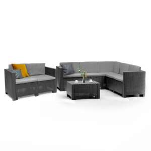Zestaw 7-osobowych narożnych mebli ogrodowych City Big grafitowy 62948345 - Zestaw do siedzenia w ogrodzie