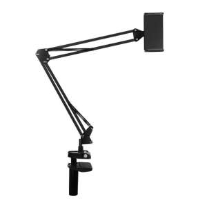 Black Puluz desk stand with phone/tablet holder, 180° and 360° adjustable - Puluz
