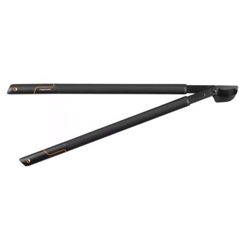 Fiskars SingleStep L38 škare za orezivanje, crne s narančastim naglascima, u otvorenom položaju