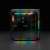 Corsair CC-9011230-WW Midi Tower számítógép ház, oldalnézet RGB ventilátorokkal és komponensekkel