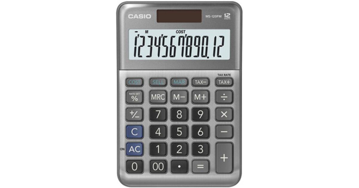 CASIO MS-120 FM 12-digit grey Desktop Calculator