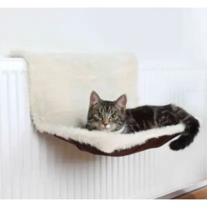 Macska pihen a Trixie krém színű radiátorágyban - Kényelmes macska függőágy - Macska fekhely
