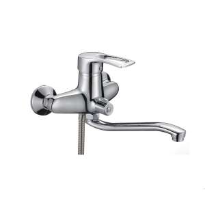 TRENDY S wall mounted bathtub faucet with shower head, chrome finish - Trendy S Faucet