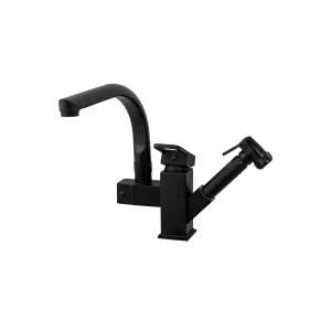 TRENDY S konyhai csaptelep, matt fekete, kihúzható zuhanyfej, modern design - Trendy S Csaptelep