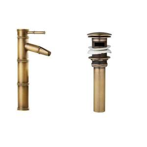 Antique bronze bathroom faucet and pop-up drain set - Trendy S Faucet