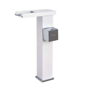 TRENDY S Vízesés típusú mosdó csaptelep, fehér-króm, LED-vel - Trendy S Csaptelep