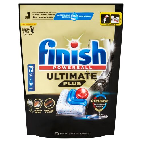 Finish Powerball Ultimate Plus All in 1 Regular Dishwasher Capsules 72pcs 138974309