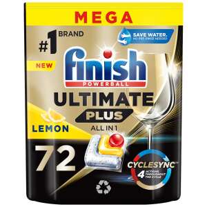 Finish Powerball Ultimate Plus All in 1 Dishwasher Capsules Lemon 72db