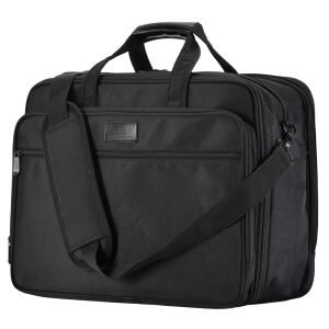 BONTOUR Geantă laptop 17.3 inch, Geantă de afaceri extensibilă neagră - Genți și huse laptop