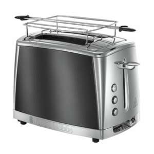 Russell Hobbs Luna Moonlight Grey Toaster, 2 Scheiben, mit Krümelschublade und Bagel-Funktion - Toaster und Standmixer