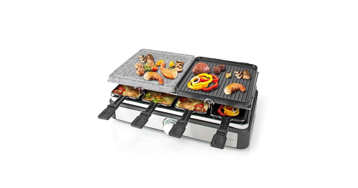 Nedis Gourmet grill raclette dla 8 osób (FCRA300FBK8)