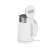 Side view of Adler AD 1372 0.6L Electric Kettle in White, open lid