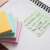 Stick'n adhesive note pad, yellow, blue, green, pink