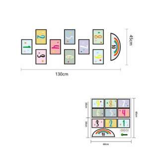 Self-adhesive hopscotch with numbers 1-10, rainbow, and stars, perfect for indoor play - Outdoor Skill Game