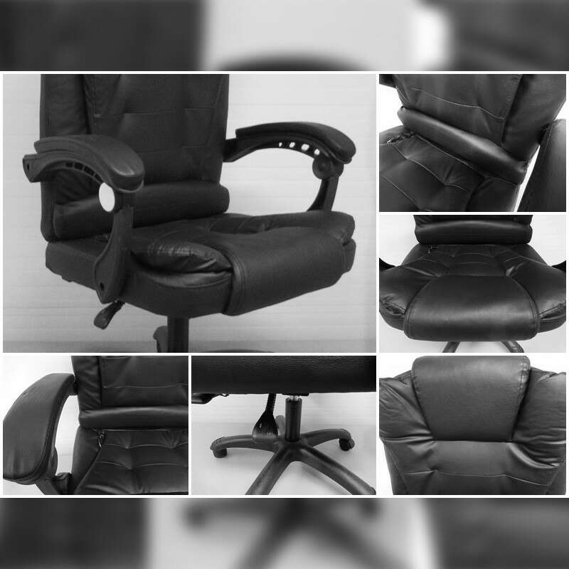 Irodai forgószék, masszázs funkció, eco-bőr, fekete