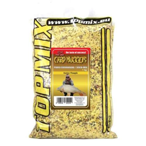 Top Mix Carp Nuggets 1kg Ananász, ponty horgászati etetőanyag, alapetetés, horgász etetőanyag, horgászfelszerelés