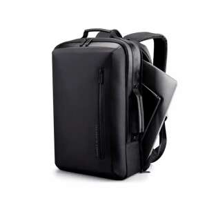 Kingsons KS3223W black business backpack with anti-theft features and USB port, side view with laptop compartment - Laptop backpack