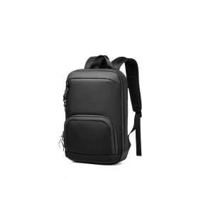 Ozuko 14L black laptop backpack, waterproof, anti-theft, ergonomic, unisex, 15.6 inch laptop compatible - Laptop backpack