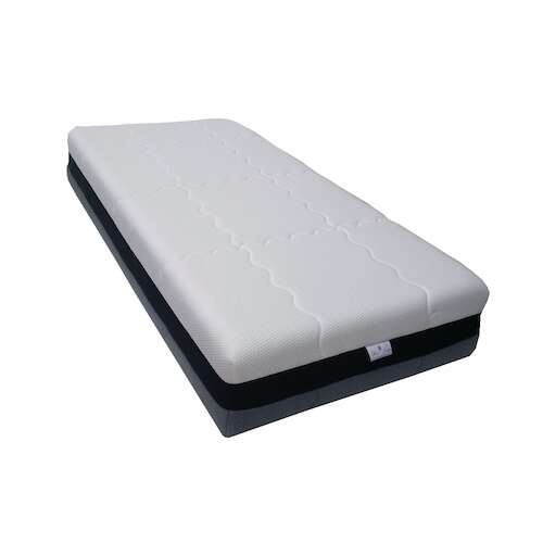 Best Sleep Karma Ortopédiai mattress, 150 x 180 cm, white with black border, angled view