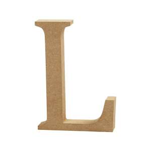 Litera naturală L din lemn MDF - 13 cm - 1 buc 63115419 - Inscripții din lemn & elemente decorative