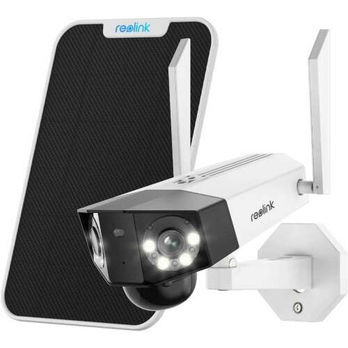 Camera de supraveghere Reolink DUO 2 4G - LTE cu panou solar, detectare Persoana/Vehicul, rezolutie 6MP, unghi vizualizare orizontal 180°