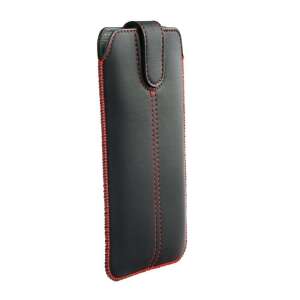 Haffner ultraslim black universal phone case with red stitching - Phone Case