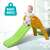Timeless Tools Foldable Plastic Slide, green and orange slide for kids, outdoor and indoor play, child using the slide