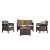 Zestaw mebli ogrodowych Venus 4-osobowy w kolorze brązowym, z dwoma fotelami, dwuosobową sofą i stolikiem kawowym, z poduszkami