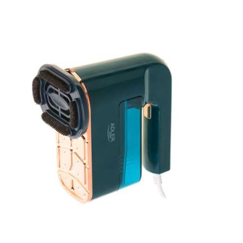 Adler AD7050 Handdampfreiniger, grün und gold, schräge Ansicht