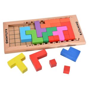 Katamino wooden logic game for kids, spatial reasoning puzzle - Logic Game