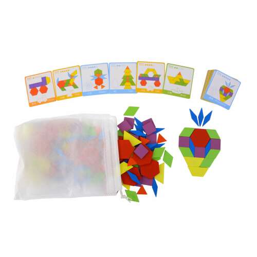 Tangram játék mintakártyákkal