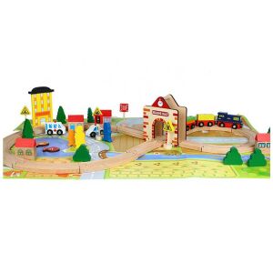 Train Set with City Puzzle Base 131797560 - Nonbrand Train, rail element, motorway