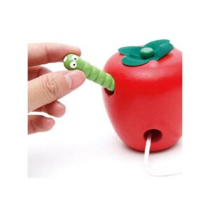 Fa Alma Fűzőjáték wooden apple threading toy for toddlers, fine motor skills development - Nonbrand Developmental Toy for Preschooler