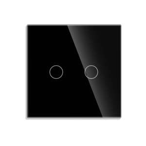 LUXION Dupla Alternatív Váltó Üveg Érintőkapcsoló RF433 okos kapcsoló elülső nézet két érintőgombbal - Okos eszköz